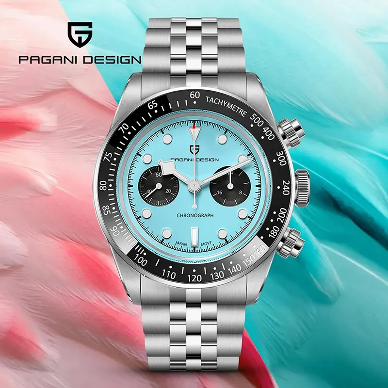 Pagani Design Black Bay Quartz Tiffany Dial Men's Watch- PD-1813